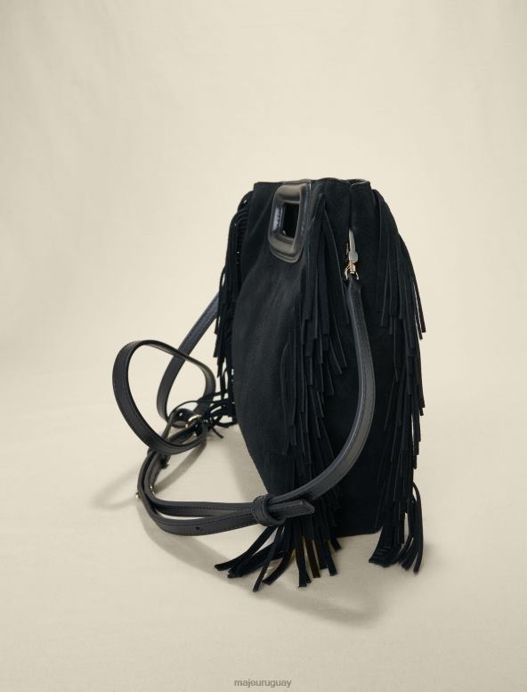 Maje bolso m de cuero con tachuelas bordadas accesorio negro mujer 2J08B468