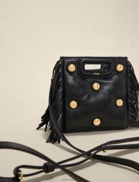 Maje bolso m de piel acolchado con tachuelas accesorio negro mujer 2J08B482