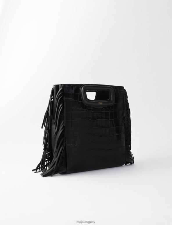 Maje bolso m de piel con efecto de cocodrilo accesorio negro mujer 2J08B449