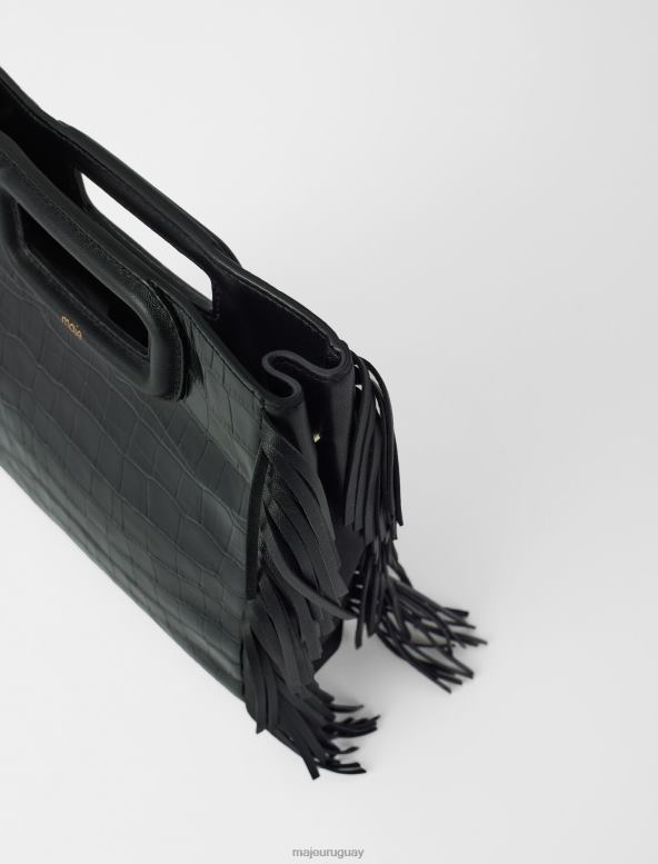 Maje bolso m de piel con efecto de cocodrilo accesorio negro mujer 2J08B449