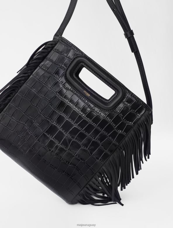 Maje bolso m de piel con efecto de cocodrilo accesorio negro mujer 2J08B449