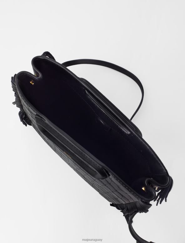 Maje bolso m de piel con efecto de cocodrilo accesorio negro mujer 2J08B449