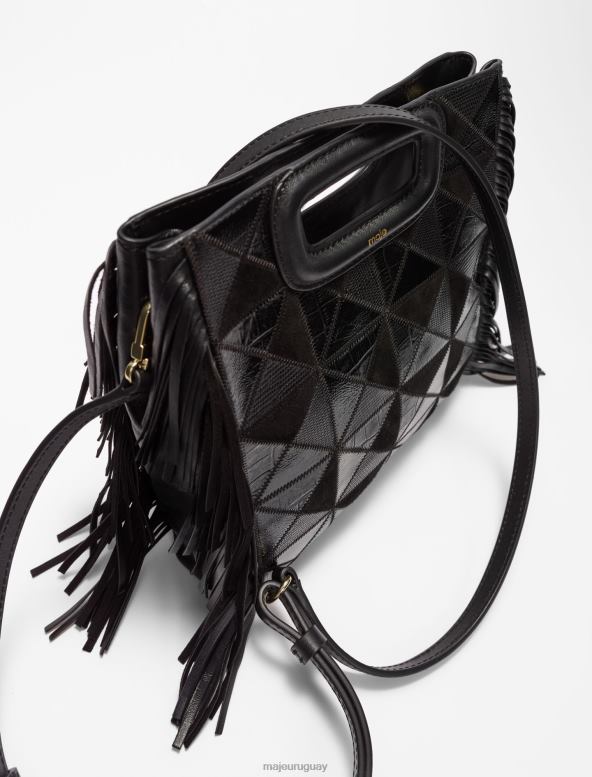 Maje bolso m de piel con parches accesorio negro mujer 2J08B460