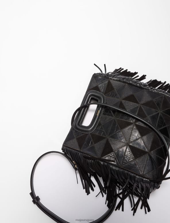 Maje bolso m de piel con parches accesorio negro mujer 2J08B460