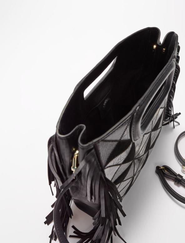 Maje bolso m de piel con parches accesorio negro mujer 2J08B460