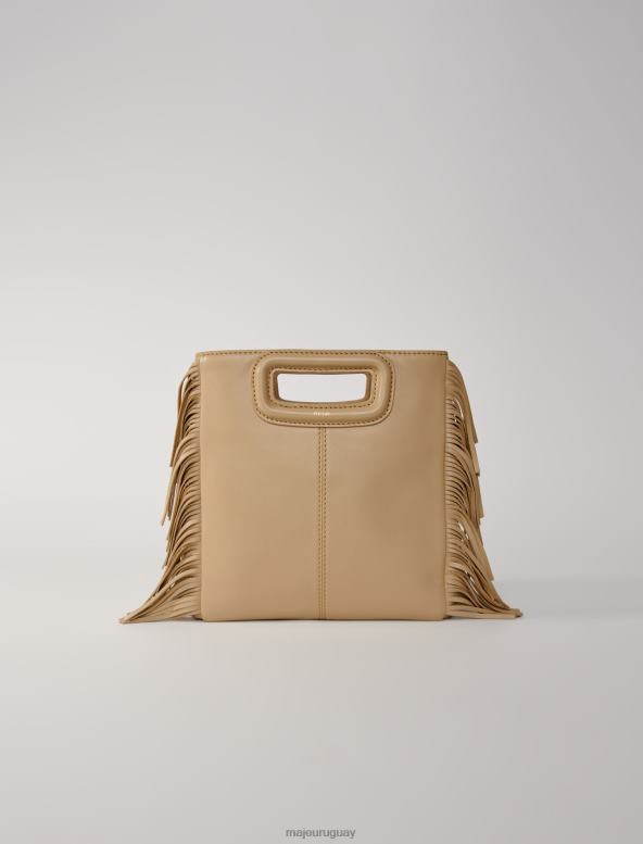 Maje bolso m de piel lisa con flecos accesorio beige mujer 2J08B453