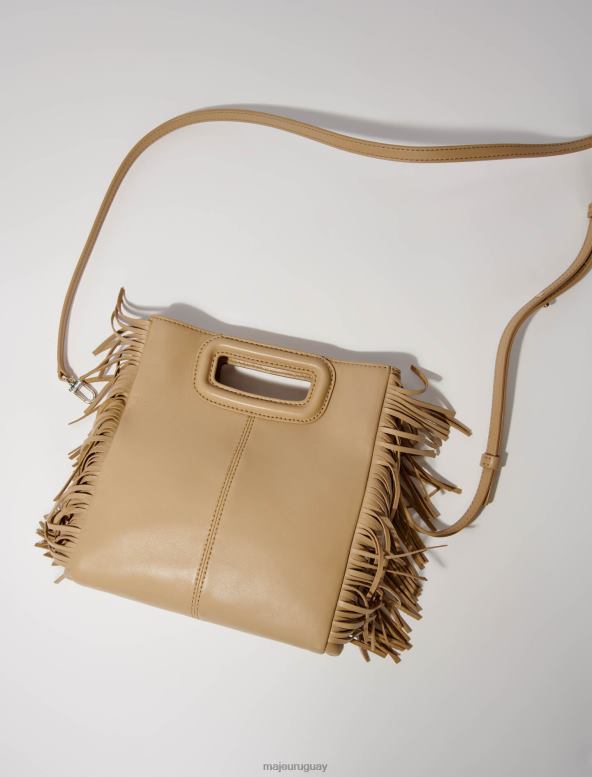 Maje bolso m de piel lisa con flecos accesorio beige mujer 2J08B453