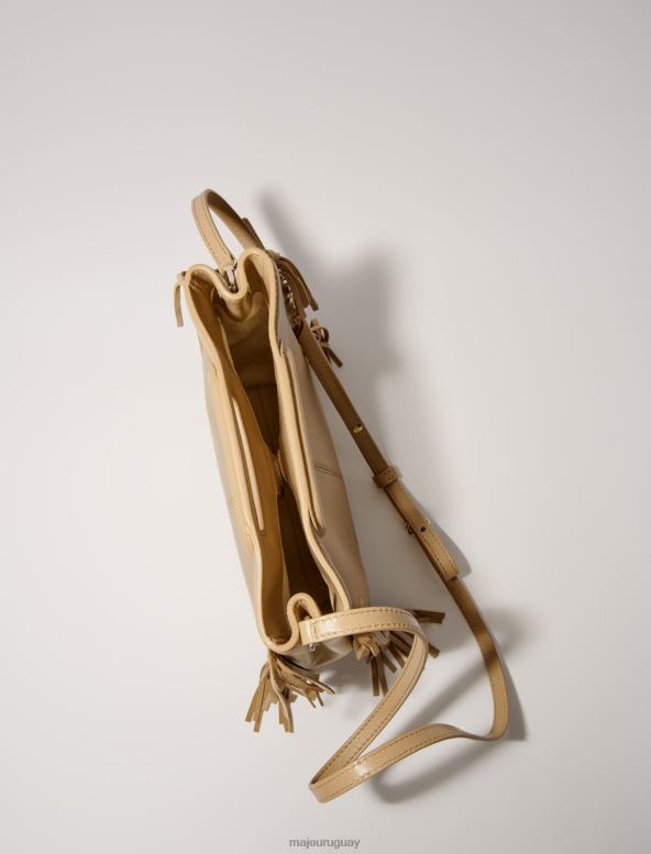 Maje bolso m de piel lisa con flecos accesorio beige mujer 2J08B453