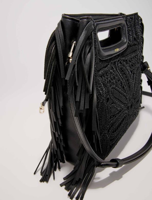 Maje bolso m tejido a crochet accesorio negro mujer 2J08B457