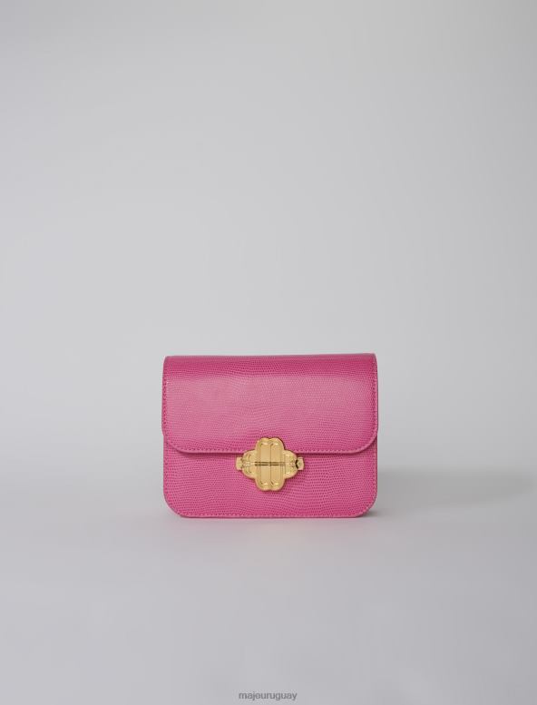 Maje bolso de piel con efecto de lagarto en relieve accesorio fucsia mujer 2J08B454