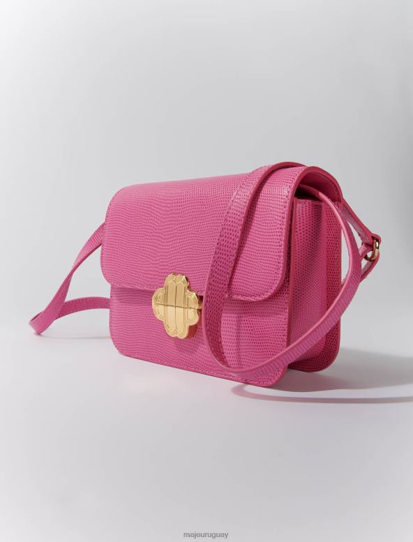 Maje bolso de piel con efecto de lagarto en relieve accesorio fucsia mujer 2J08B454