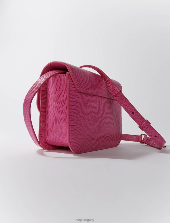 Maje bolso de piel con efecto de lagarto en relieve accesorio fucsia mujer 2J08B454