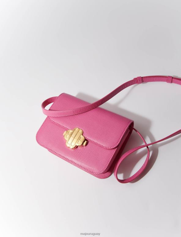 Maje bolso de piel con efecto de lagarto en relieve accesorio fucsia mujer 2J08B454