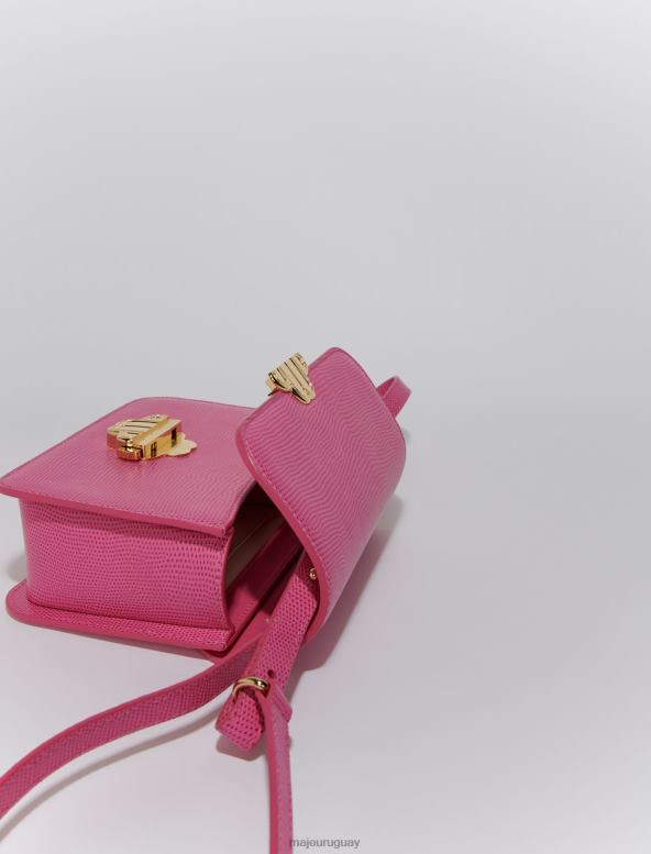 Maje bolso de piel con efecto de lagarto en relieve accesorio fucsia mujer 2J08B454