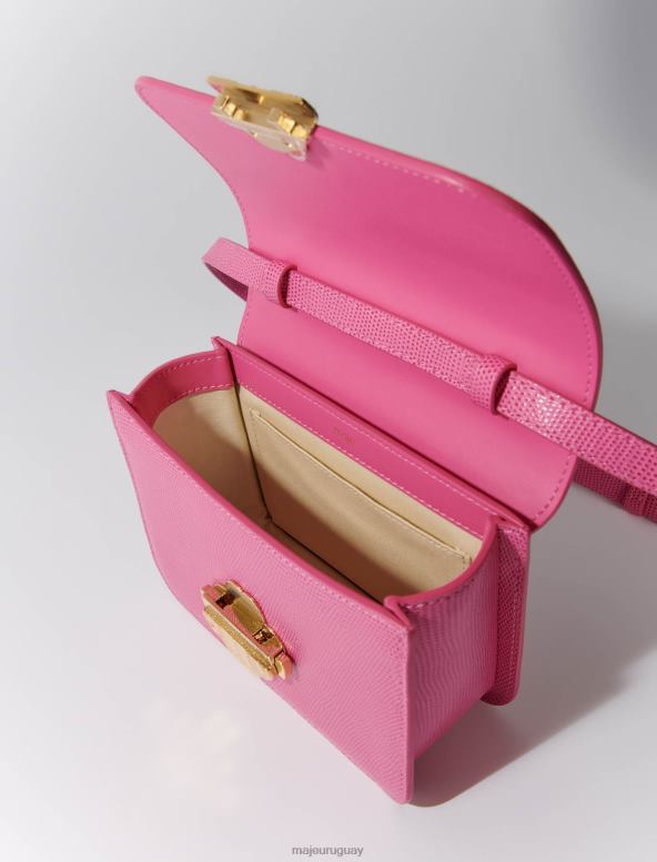 Maje bolso de piel con efecto de lagarto en relieve accesorio fucsia mujer 2J08B454