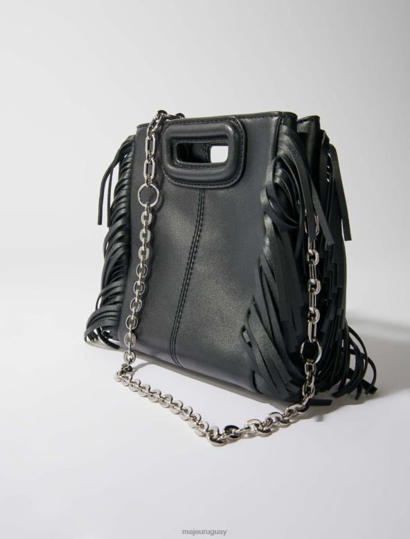 Maje bolso m mini de piel con flecos accesorio negro mujer 2J08B458
