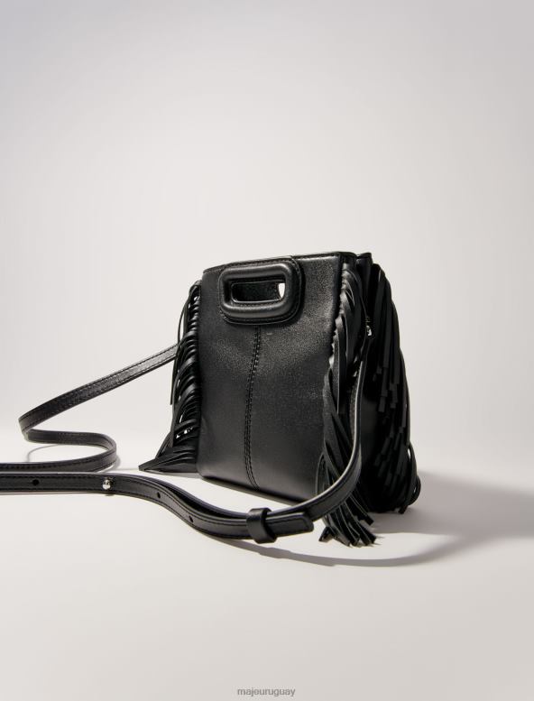 Maje bolso m mini de piel con flecos accesorio negro mujer 2J08B458