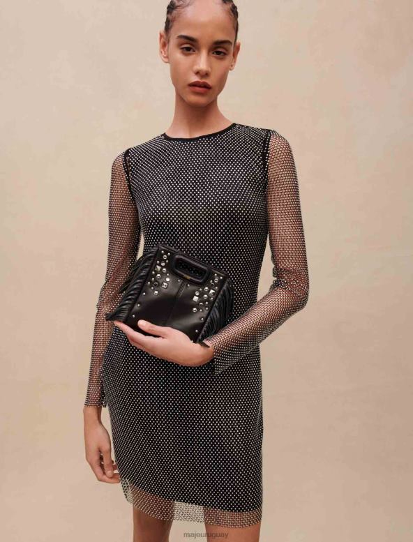 Maje bolso m mini de piel con tachuelas accesorio negro mujer 2J08B473