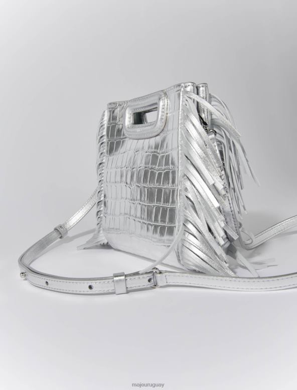 Maje bolso mini m de piel con efecto de cocodrilo en relieve accesorio plata mujer 2J08B450