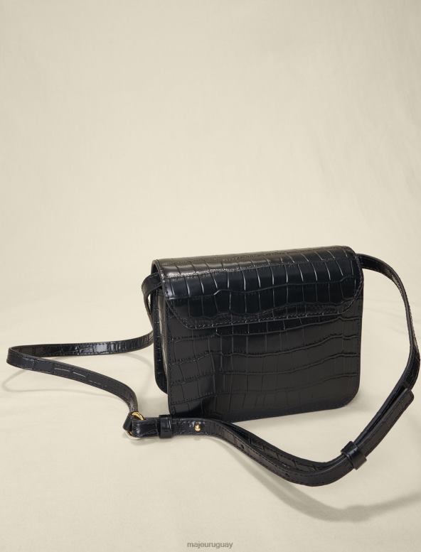Maje bolso trébol de piel con efecto de cocodrilo accesorio negro mujer 2J08B478