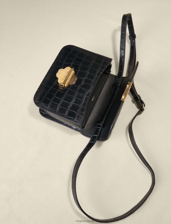 Maje bolso trébol de piel con efecto de cocodrilo accesorio negro mujer 2J08B478