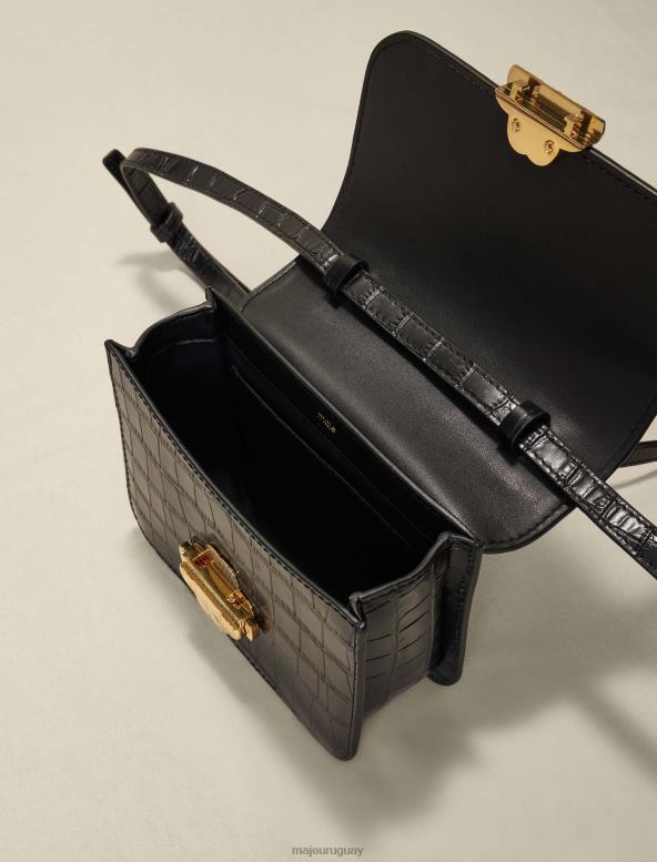 Maje bolso trébol de piel con efecto de cocodrilo accesorio negro mujer 2J08B478