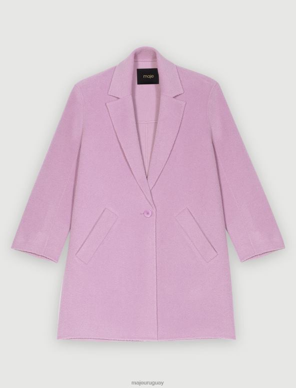 Maje abrigo boucle malva de doble faz ropa violeta de parma mujer 2J08B362