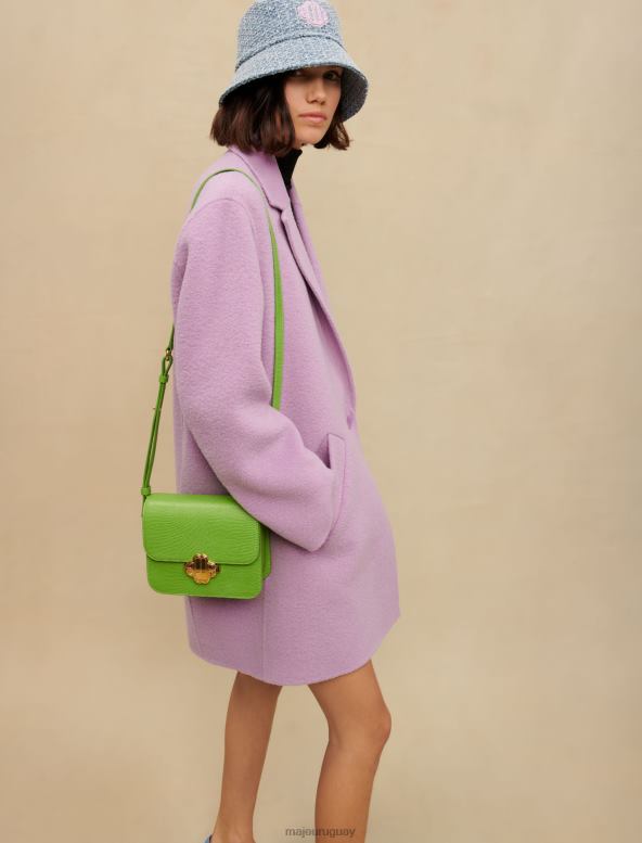 Maje abrigo boucle malva de doble faz ropa violeta de parma mujer 2J08B362