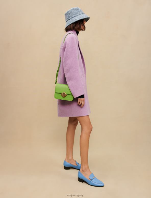 Maje abrigo boucle malva de doble faz ropa violeta de parma mujer 2J08B362