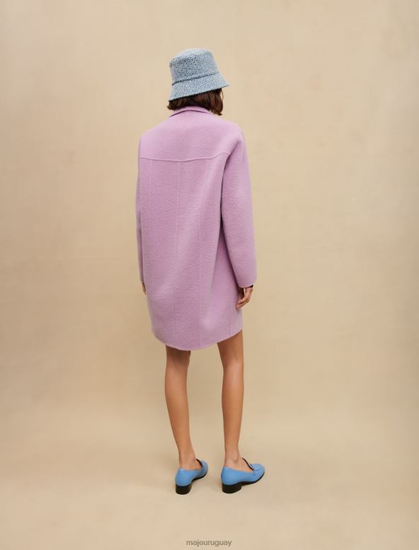 Maje abrigo boucle malva de doble faz ropa violeta de parma mujer 2J08B362