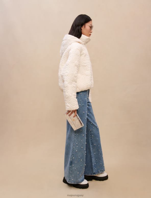 Maje chaqueta acolchada blanca corta ropa blanco mujer 2J08B421