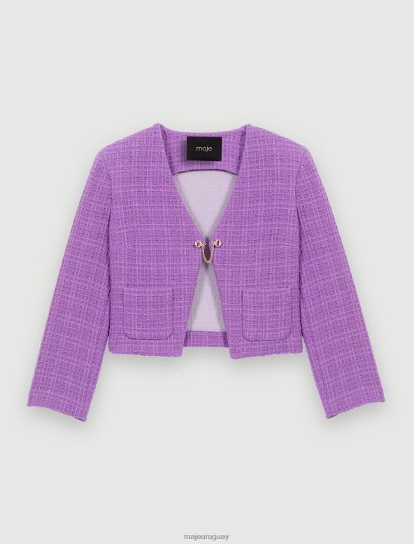Maje chaqueta corta de tweed ropa púrpura mujer 2J08B296