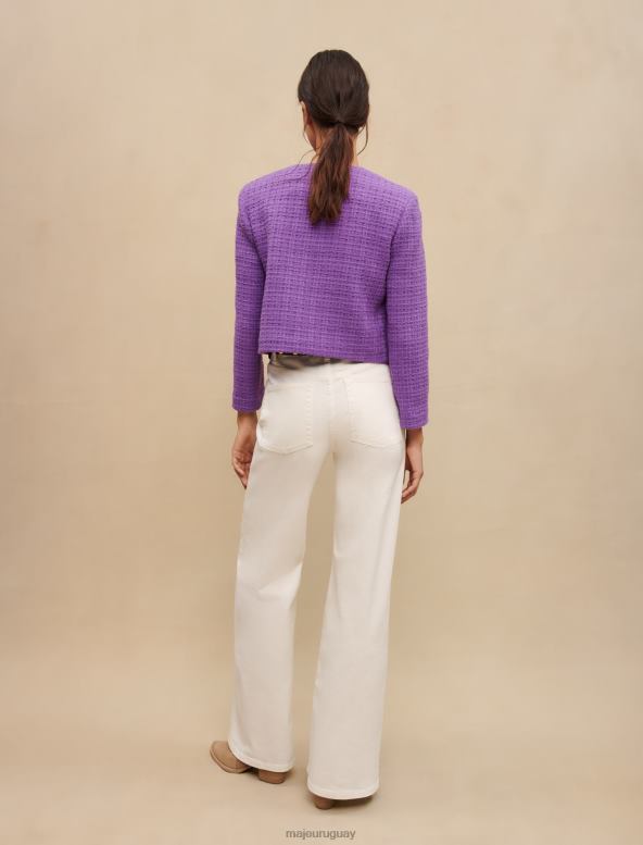 Maje chaqueta corta de tweed ropa púrpura mujer 2J08B296