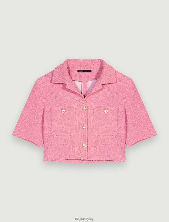 Maje chaqueta corta de tweed ropa rosa mujer 2J08B209