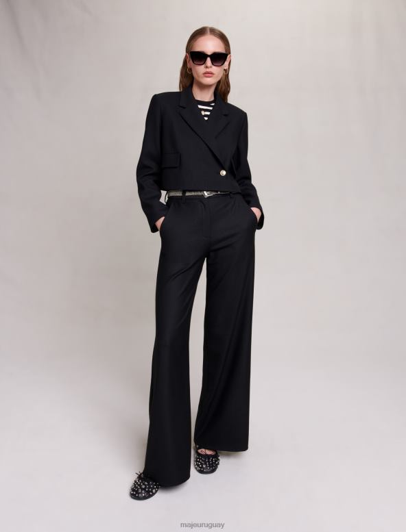 Maje chaqueta corta recta ropa negro mujer 2J08B14