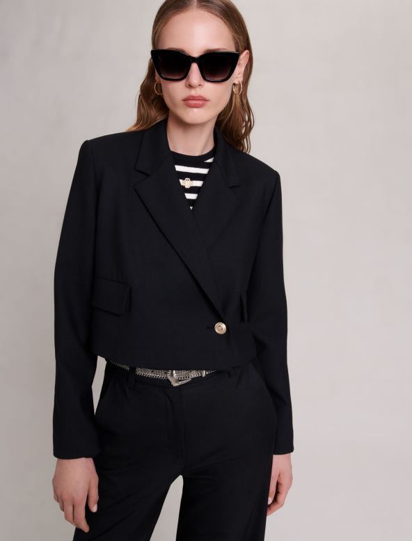 Maje chaqueta corta recta ropa negro mujer 2J08B14