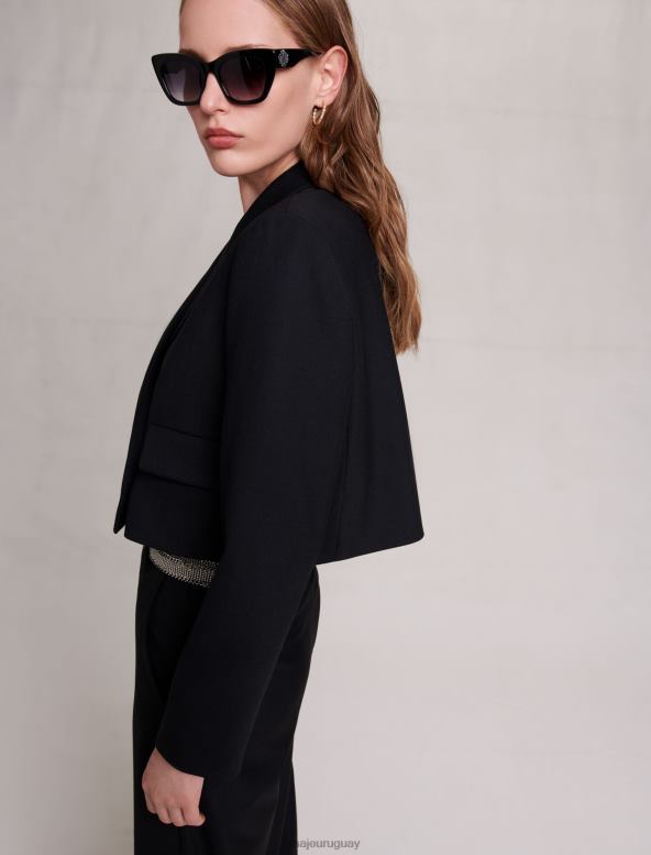 Maje chaqueta corta recta ropa negro mujer 2J08B14