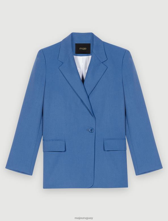 Maje chaqueta recta de sastre ropa azul mujer 2J08B361
