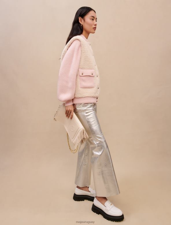 Maje chaqueta rosa mezcla de materiales ropa rosa/crudo mujer 2J08B420