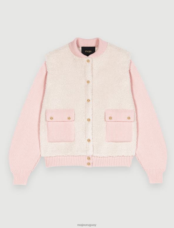 Maje chaqueta rosa mezcla de materiales ropa rosa/crudo mujer 2J08B420