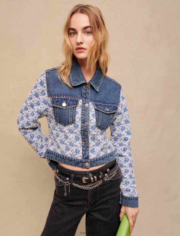 Maje chaqueta vaquera corta ropa azul mujer 2J08B406