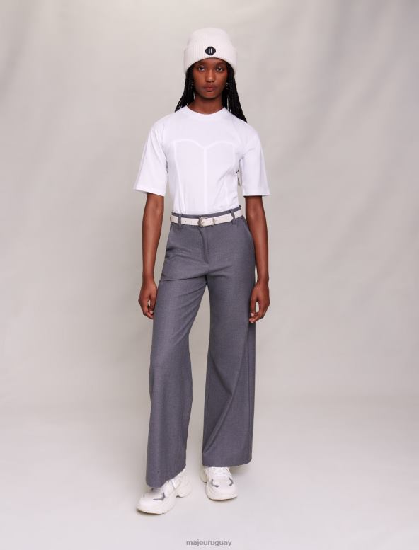 Maje camiseta con efecto corsé ropa blanco mujer 2J08B11
