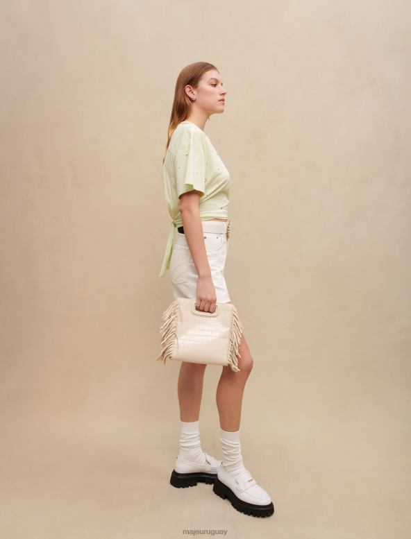 Maje camiseta con palmeras de cristal ropa verde ácido mujer 2J08B194