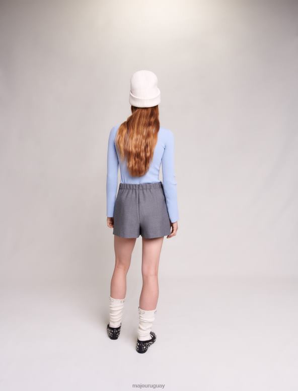 Maje falda corta cruzada ropa gris mujer 2J08B431
