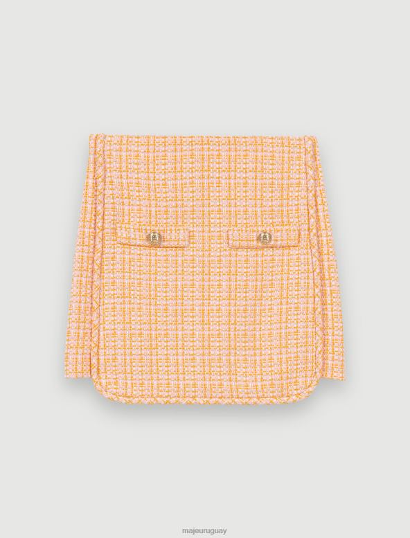 Maje falda corta de tweed ropa naranja mujer 2J08B237