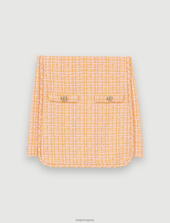 Maje falda corta de tweed ropa naranja mujer 2J08B237