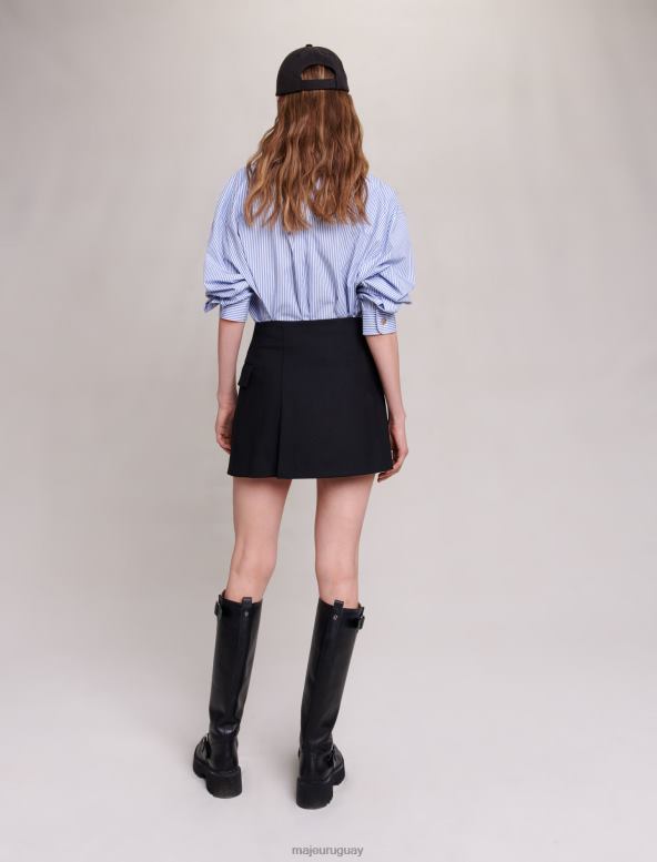 Maje falda cruzada asimétrica ropa negro mujer 2J08B29