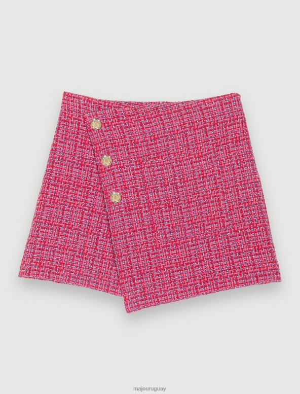 Maje falda cruzada de tweed ropa fucsia mujer 2J08B313