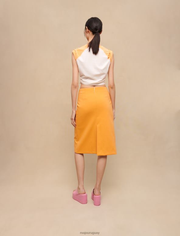 Maje falda estilo cruzado ropa naranja mujer 2J08B238