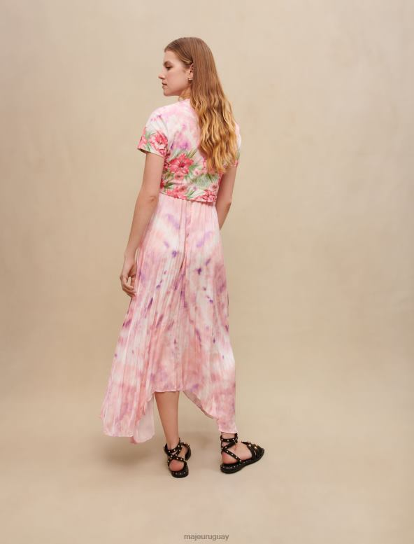 Maje falda larga ropa hibisco rosa/verde mujer 2J08B168